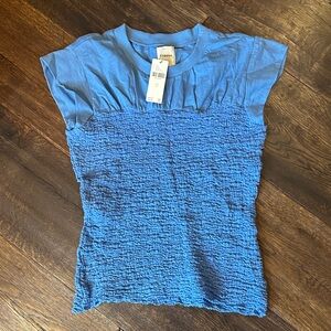 🌲🎄NEW Anthropologie Blue Short Sleeve Top